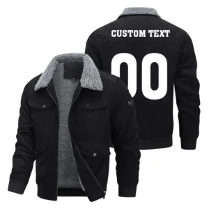 Thickened Corduroy Jacket Custom Name CLE05090425032 - Black
