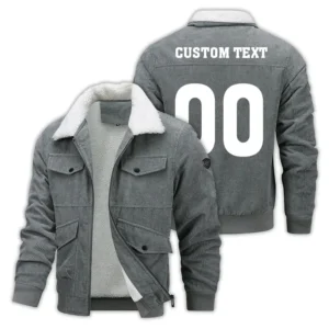 Thickened Corduroy Jacket Custom Name CLE05090425032 - Gray